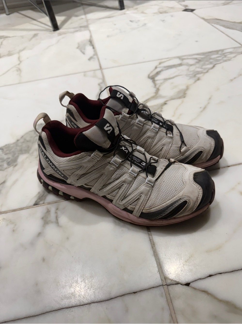 Salomon Trail Sneakers in White, Pink and Black W10/M9